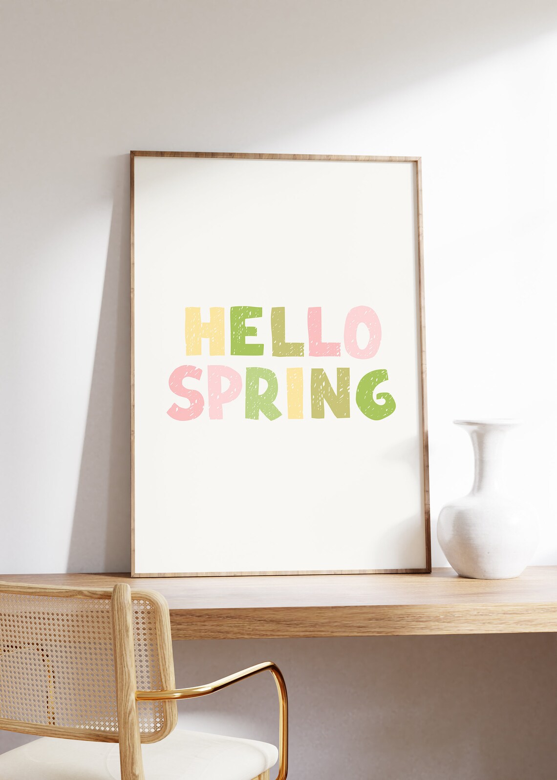 Hello Spring Watercolor Spring Wall Art Print - Image 5