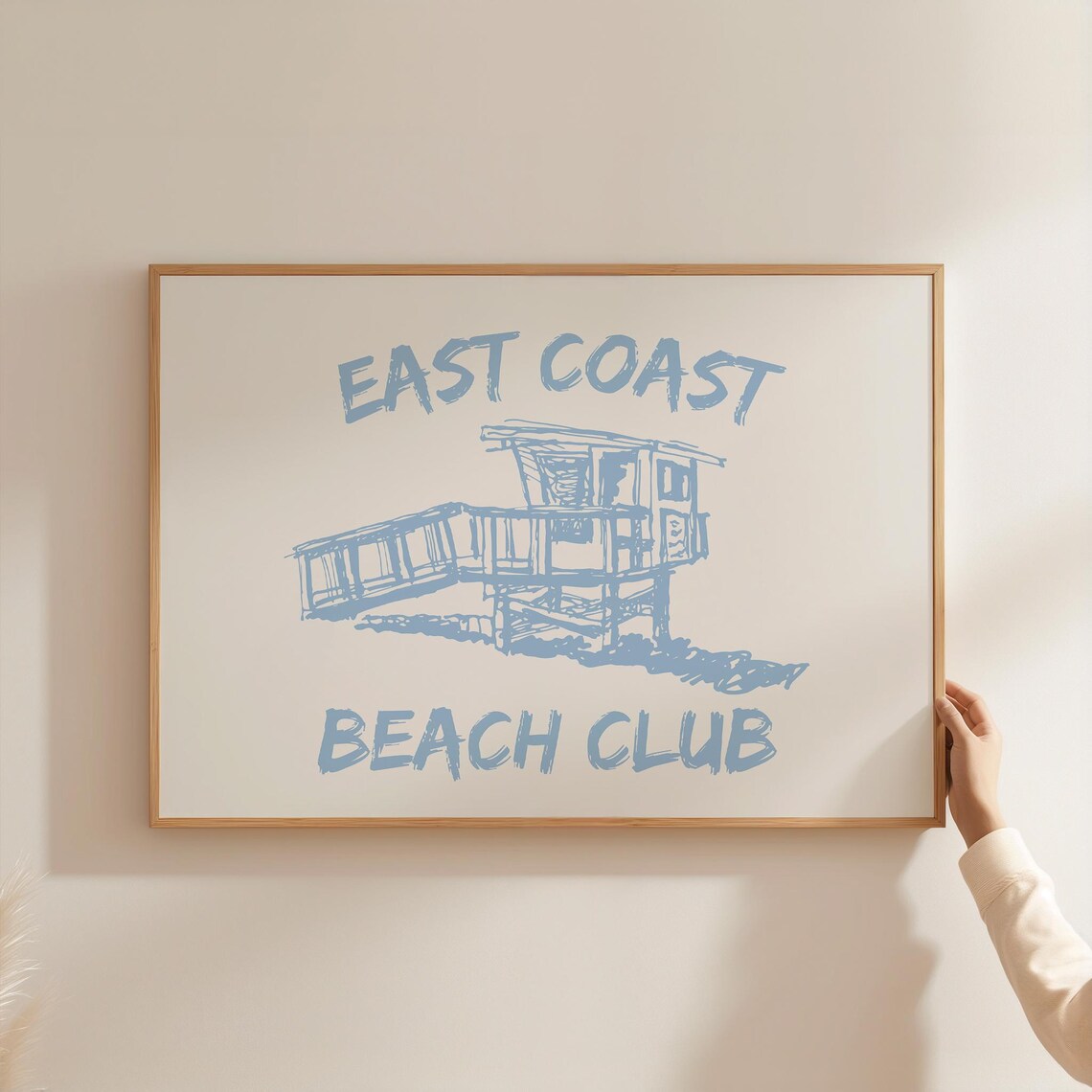 East Coast Beach Club Powder Blue Lifeguard Tower Sketch Poster - Image 5