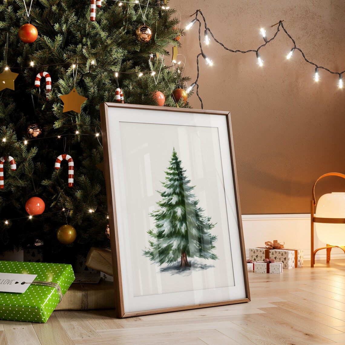 Christmas Tree Print, Vintage Style Winter Wall Art - Image 5