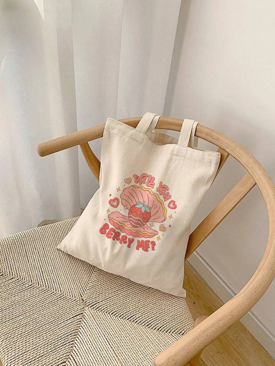Will You Berry Me Sweet Retro Chocolate Strawberry Pun Art Poster - Image 3