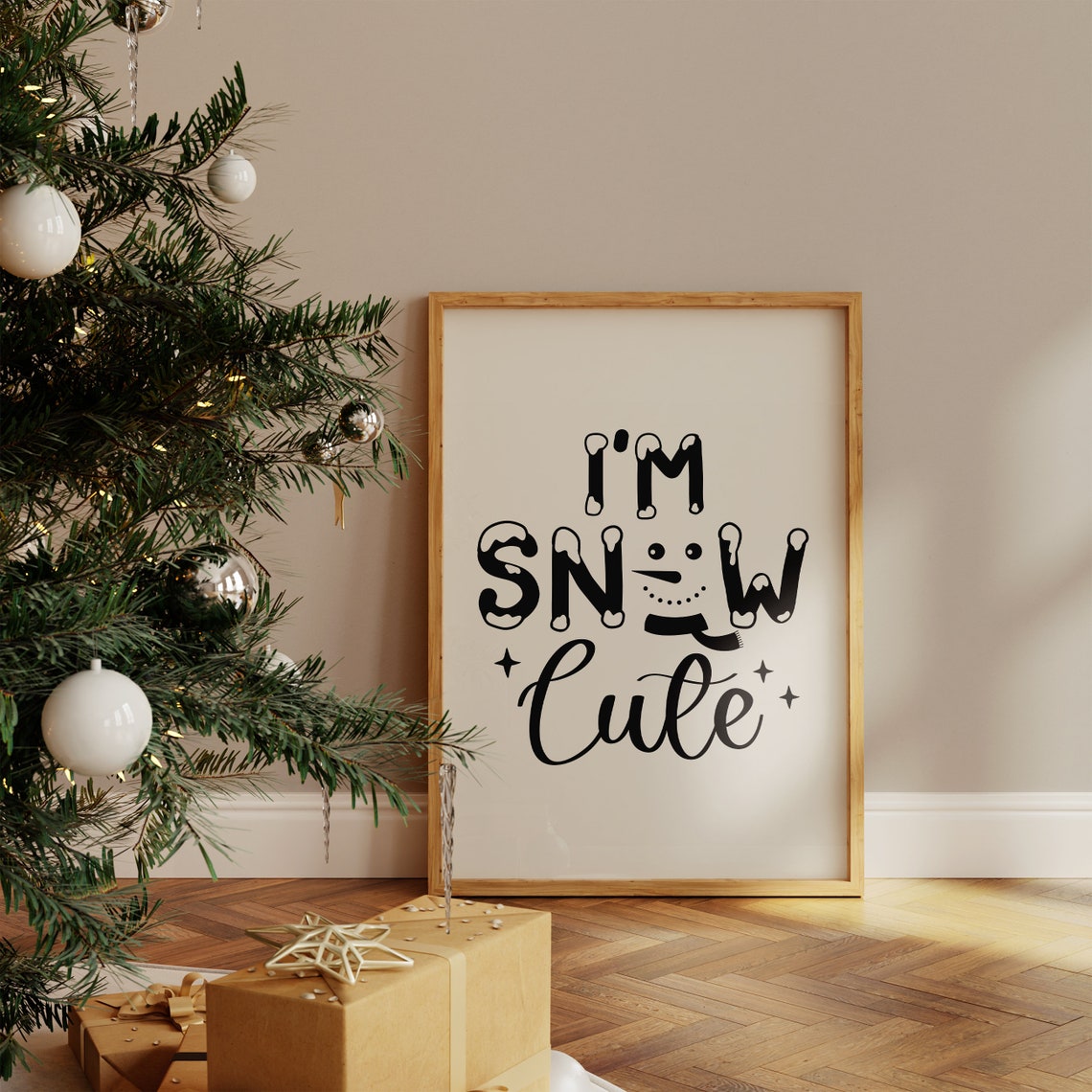 I'm Snow Cute Snowman Face Typography Funny Winter Quote Poster - Image 4
