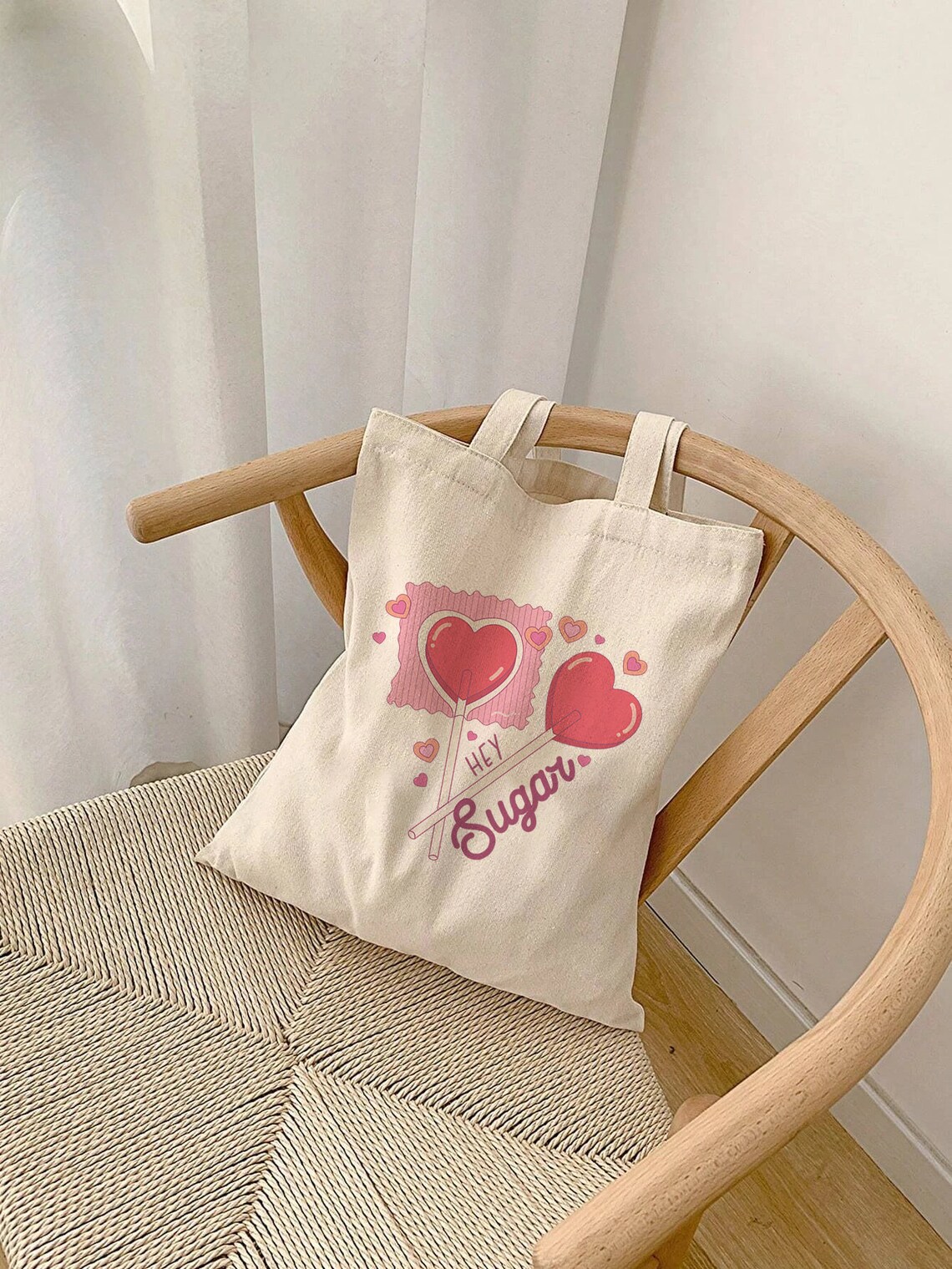 Hey Sugar Heart Lollipop Sweets Cute Retro Valentine Art Poster - Image 3