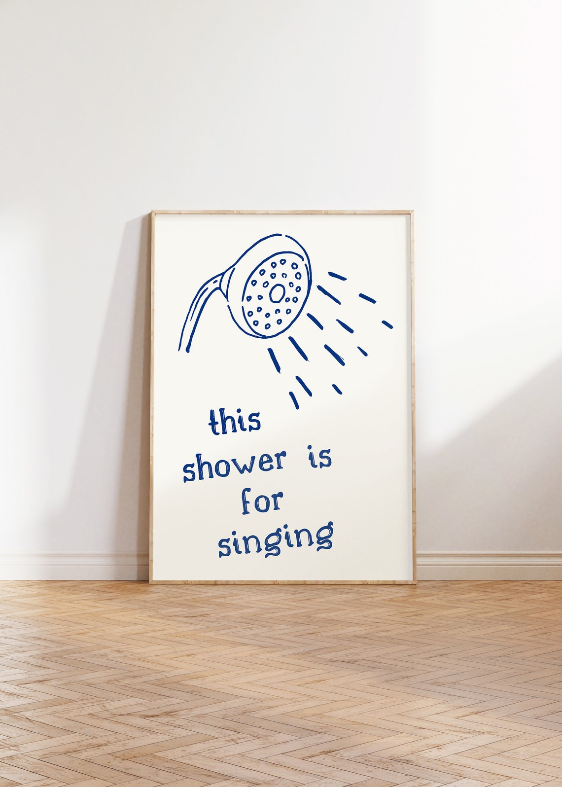 This Shower Is for Singing Bathroom Poster with Hand-Drawn Shower - Image 4