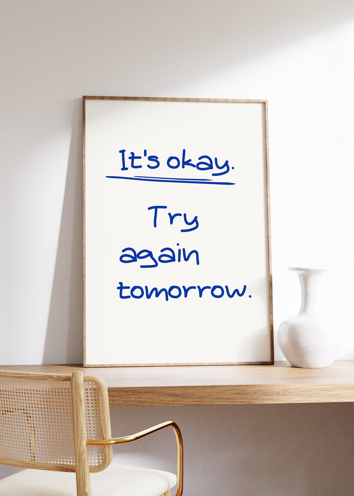 Its Okay Try Again Tomorrow Print Trendy Retro Aesthetic Print Self Affirmation Poster Motivational Quotes Poster Bedroom Wall Decor - Image 4