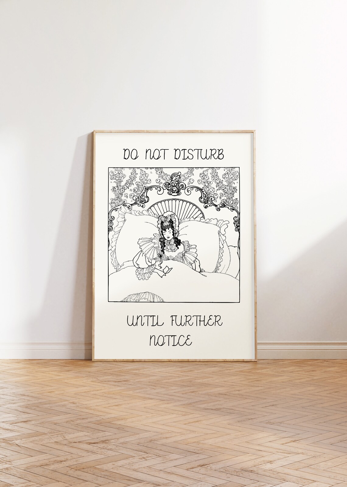 Do Not Disturb Until Further Notice Vintage Woman Bed Poster - Image 5
