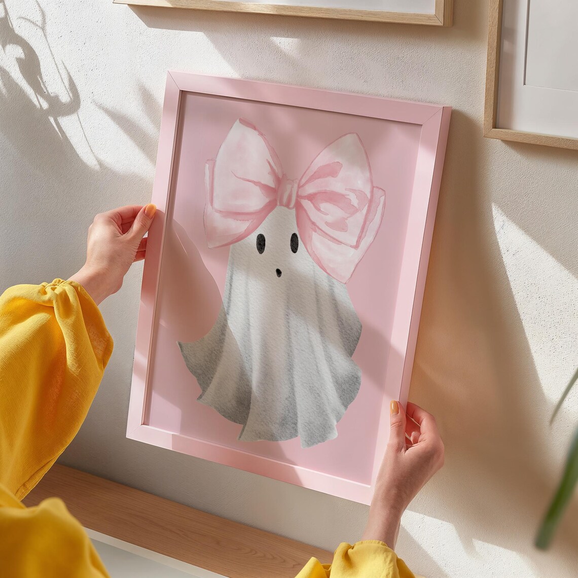 Pink Bow Ghost Coquette Halloween Poster - Image 3