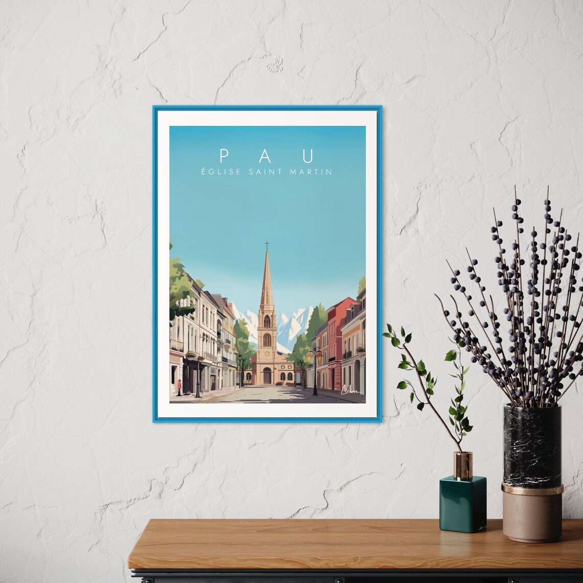 Illustration Pau I Saint Martin Church In Pyrenees Barn