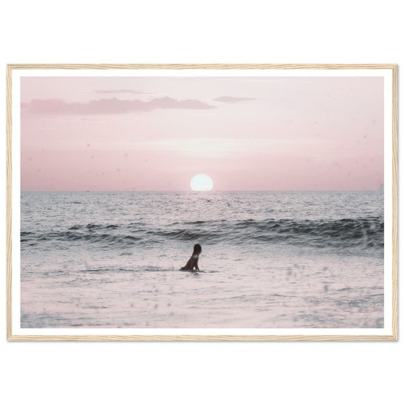 Ocean Sunset Surf Vintage Minimalist Art Print