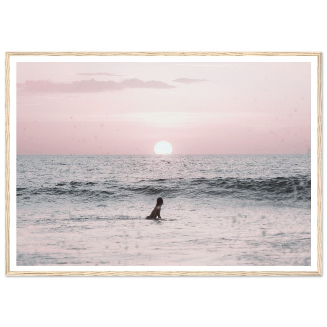 Ocean Sunset Surf Vintage Minimalist Art Print