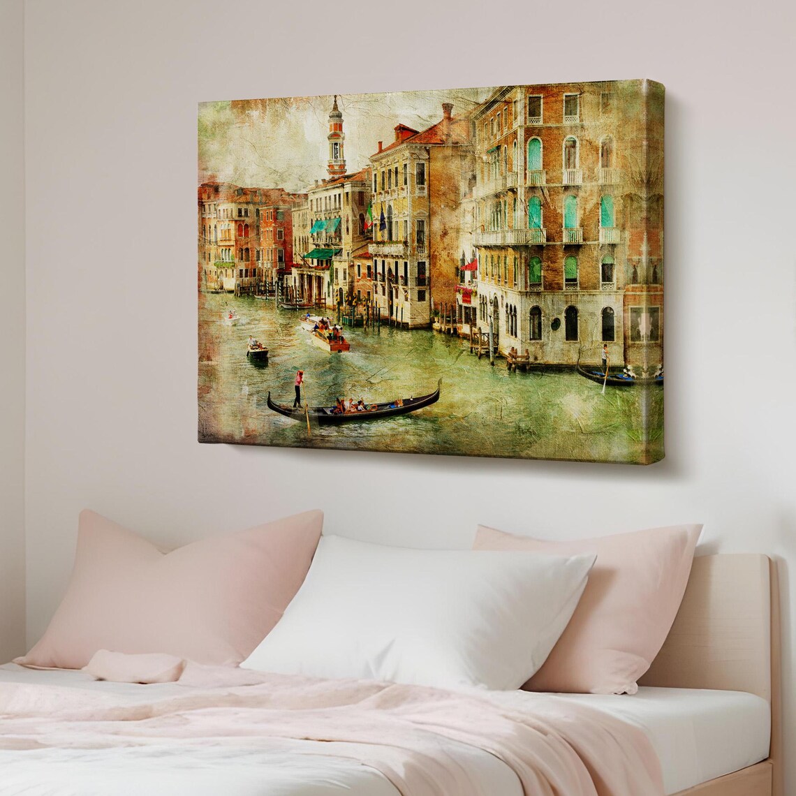 Venice Grand Canal With Gondolas Historic Palaces Vintage Poster