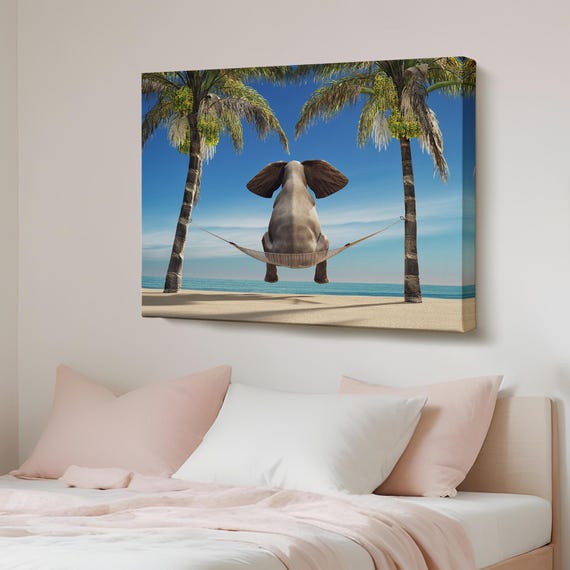 Elephant Decorative Canvas Painting Animal Wall Art Housewarming Gifts Large Decor Gift For Nature Enthusiasts