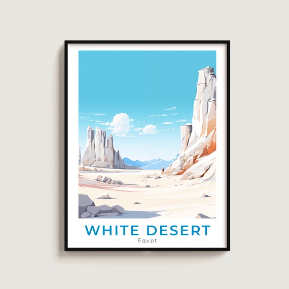 White Desert Travel Print Wall Art Gift Egypt Poster Home Decor Lovers Hanging