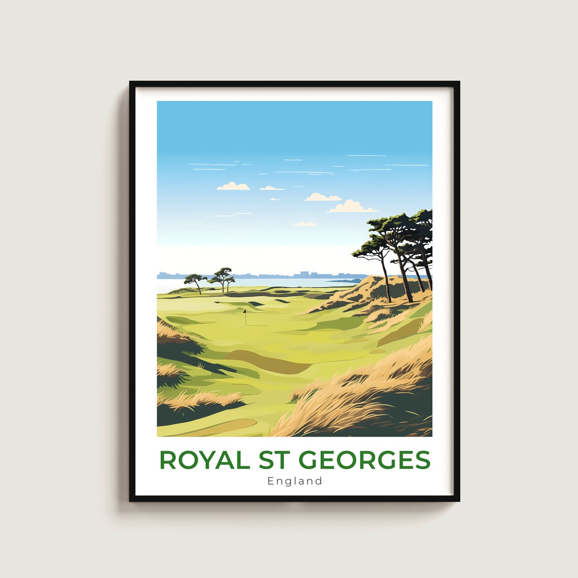 Royal St Georges England Links Golf Course Dunes Travel Poster