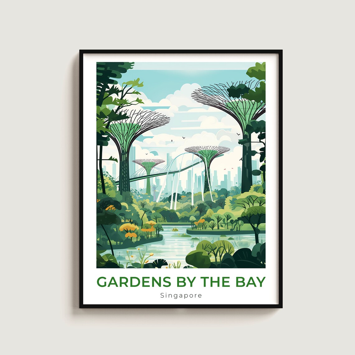 Gardens by the Bay Singapore Supertree Grove Skyway Art Poster