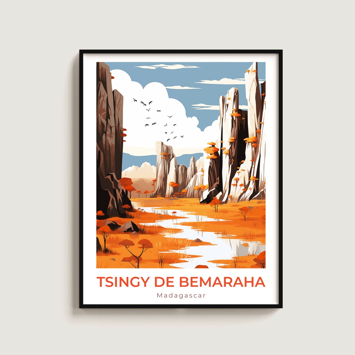Tsingy De Bemaraha Madagascar Limestone Forest Autumn Poster