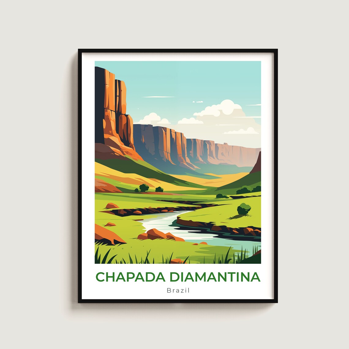 Chapada Diamantina Travel Print Wall Art Gift Brazil Poster Home Decor Lovers Hanging