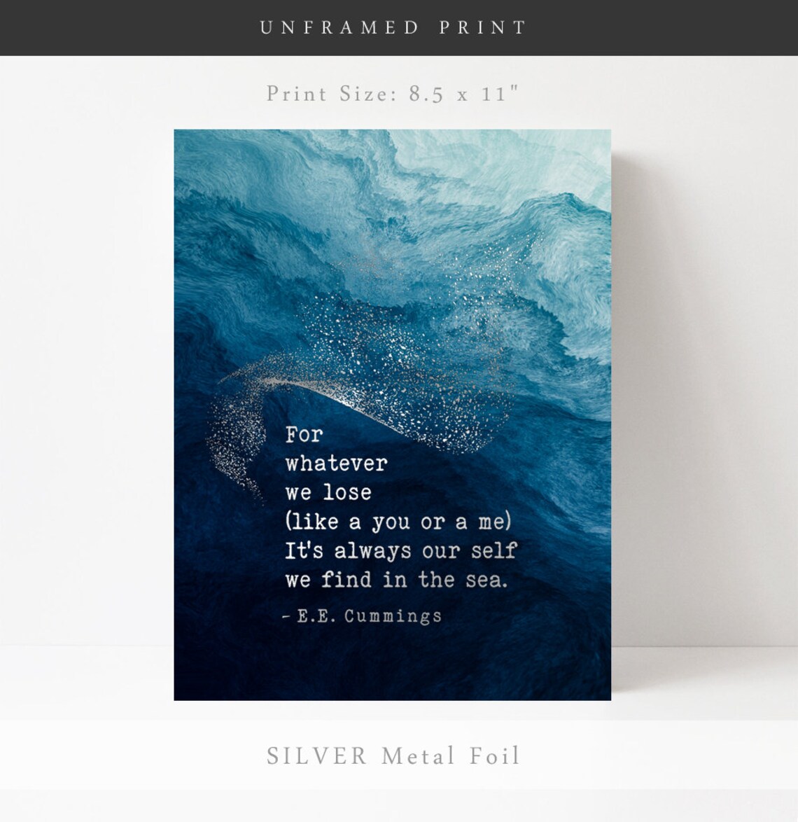 E. E. Cummings Poetry Print, Coastal Wall Decor - Image 3