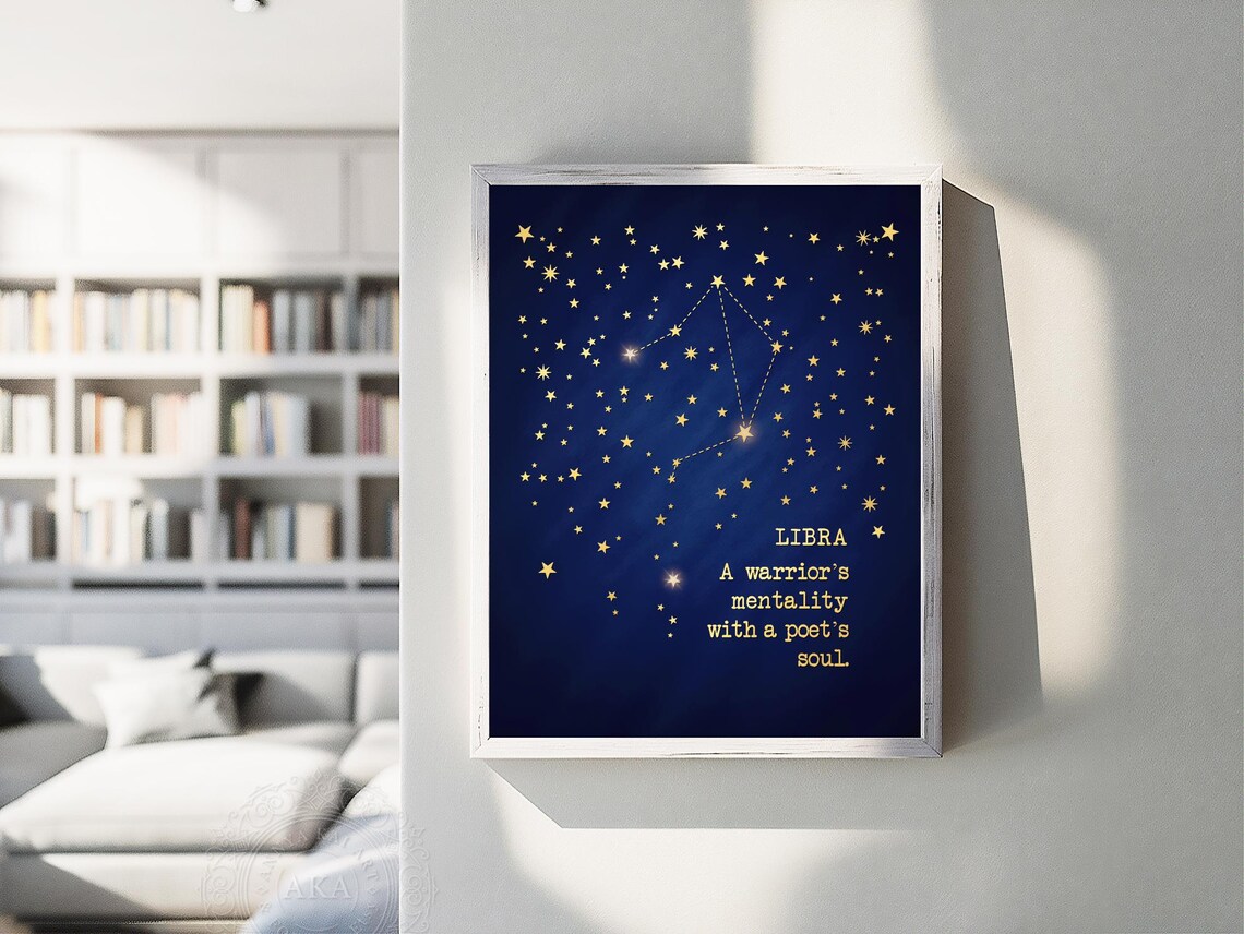 Libra Zodiac Art Print, Astrology Star Sign Decor - Image 5