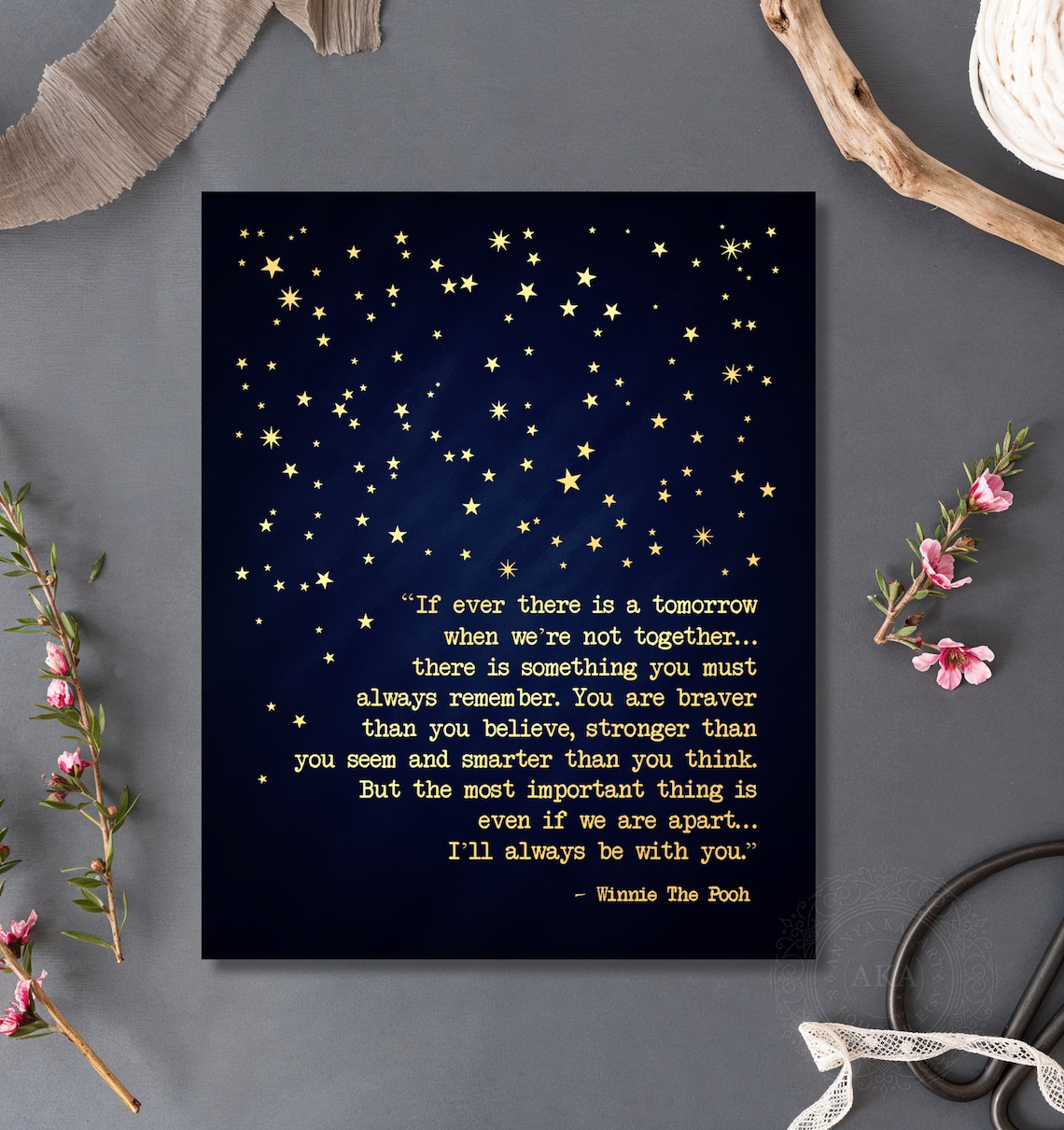 Winnie The Pooh Bravery Quote, Inspirational Art Print - Image 4