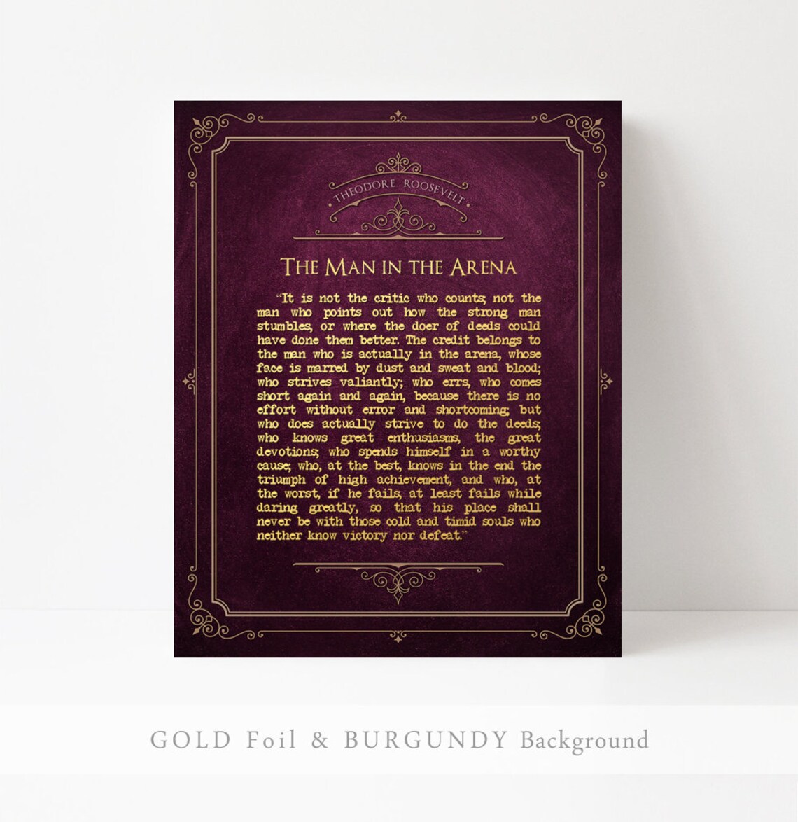 Man In The Arena, Theodore Roosevelt Quote Art Print - Image 3