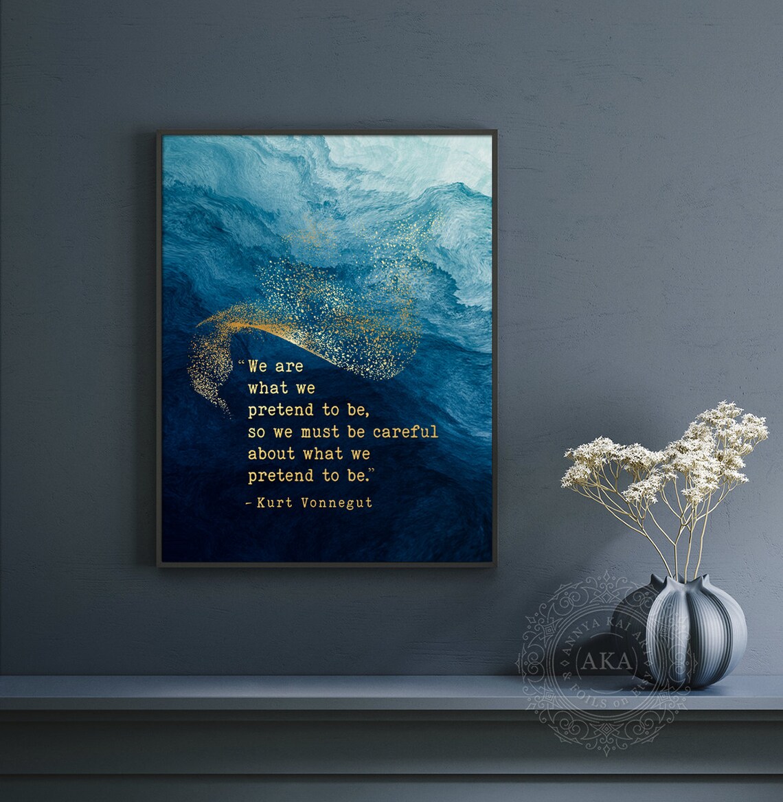 Kurt Vonnegut Gold Text Literary Wall Art Print - Image 5