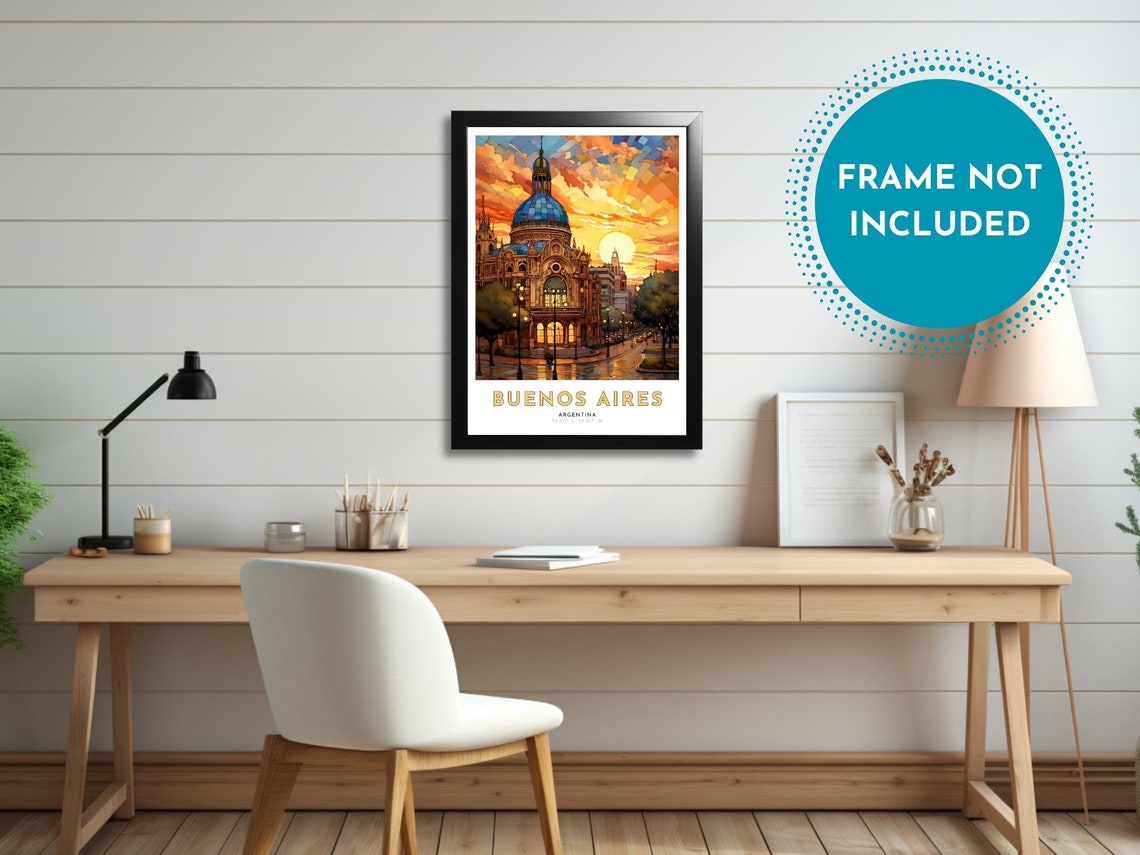 Buenos Aires Argentina Historic Dome Building Sunset City Poster - Image 2