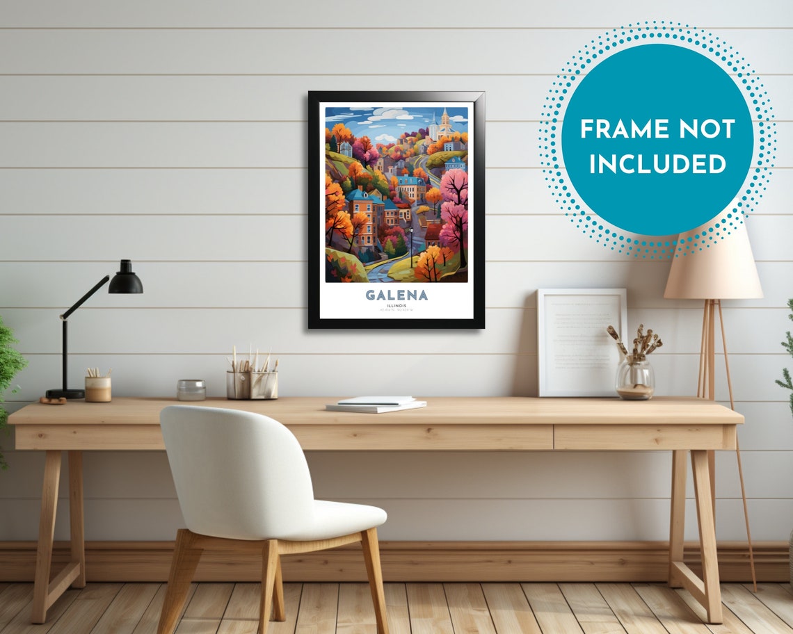 Galena Travel Poster Of Illinois Art Nouveau Gift For Lovers Of Galena Illinois Wall Art Decor Print Of Driftless Painting - Image 3