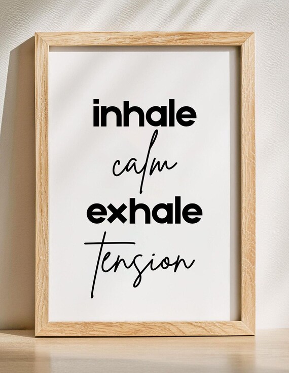 Inhale Exhale Print Calming Minimalist Wall Art