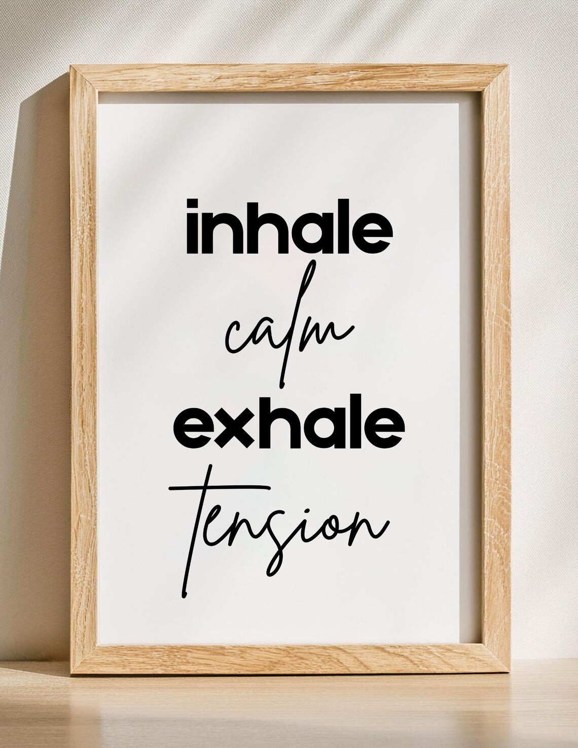 Inhale Exhale Print Calming Minimalist Wall Art