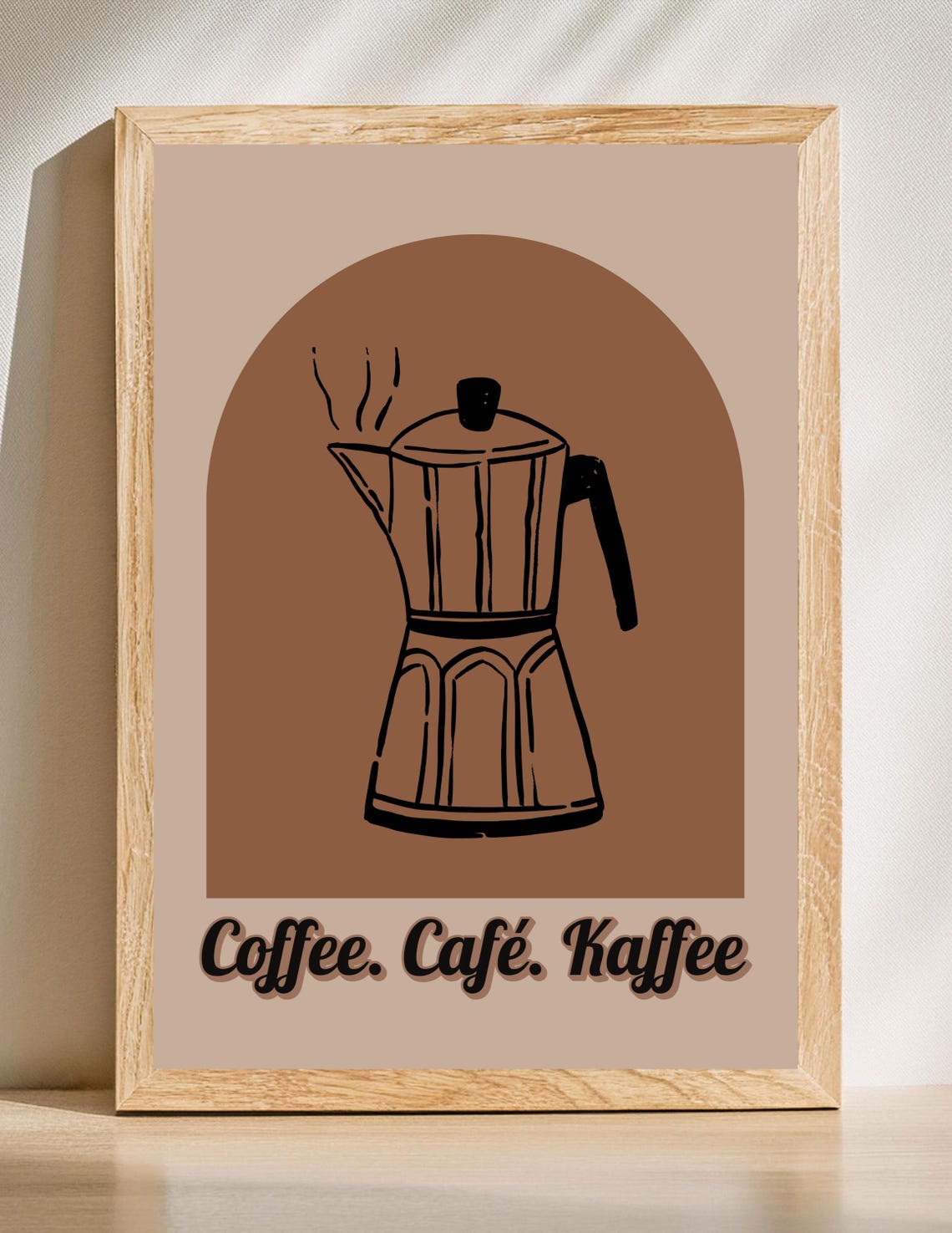 Vintage Moka Pot Coffee Print Cafe Kitchen Art