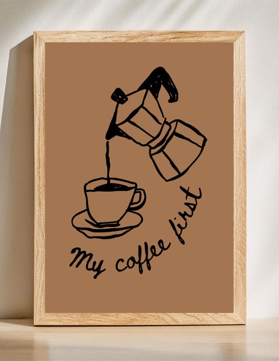 My Coffee First Poster Wall Art Bar Cart Cafe Kitchen Decor Print New Gift