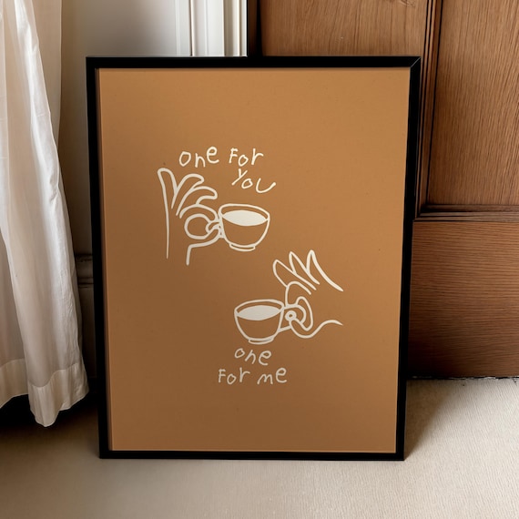 Minimalist Coffee Poster, Kitchen Wall Decor Gift