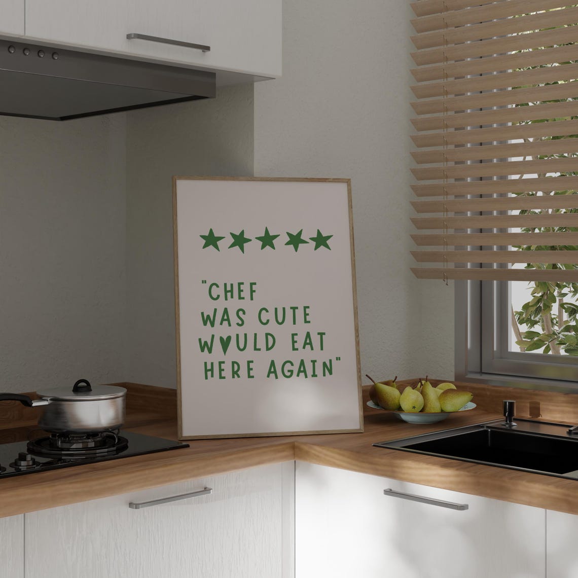 Green Chef Was Cute Funny Five Star Kitchen Review Quote Poster - Image 2