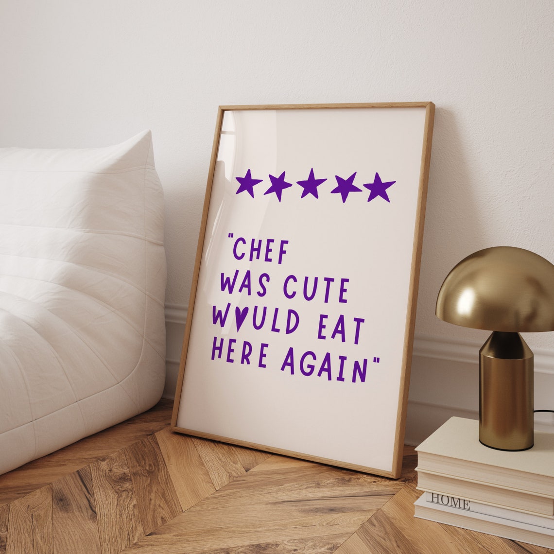Purple Chef Was Cute Funny Five Star Kitchen Review Quote Poster