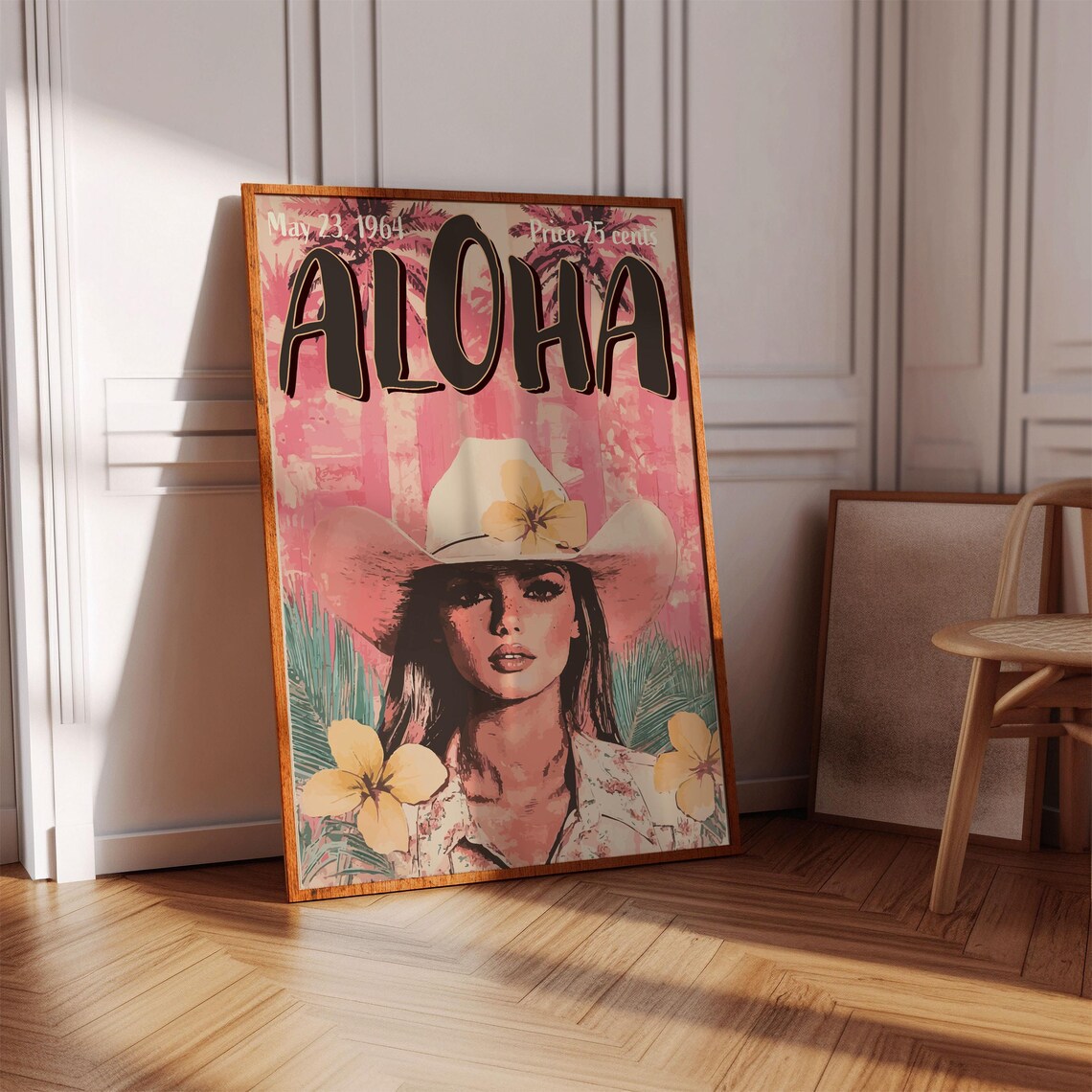 Aloha Cowgirl 1964 Vintage Magazine Cover Retro Tropical Poster