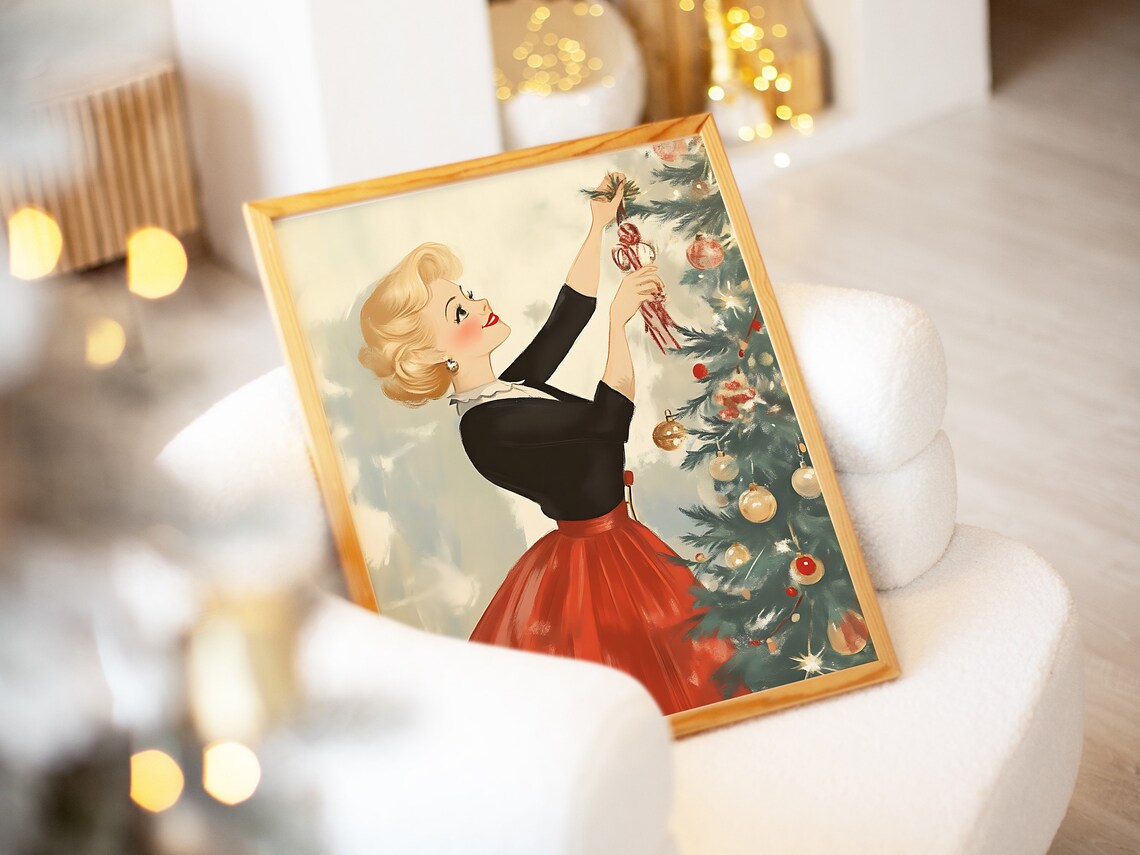 Christmas Retro Holiday Decor Poster Print - Image 3