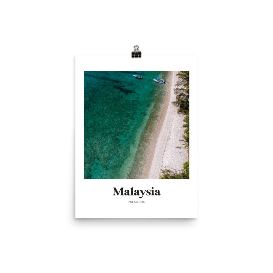 Malaysia Pulau Sibu Tropical Beach Aerial Drone Photography Poster - Image 3