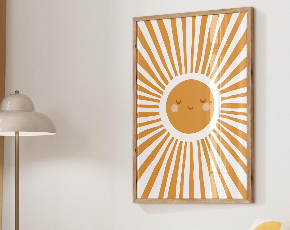 Smiling Sunbeam Print, Neutral Nursery Wall Art