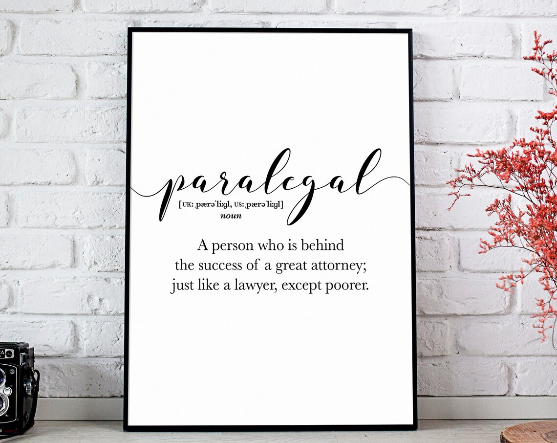 Paralegal Funny Definition Art Print, Office Humor