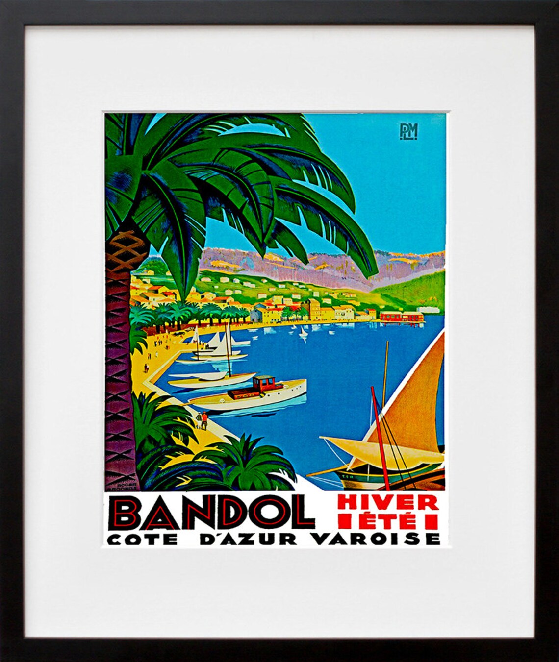 Bandol France Vintage Travel Poster, French Decor - Image 2