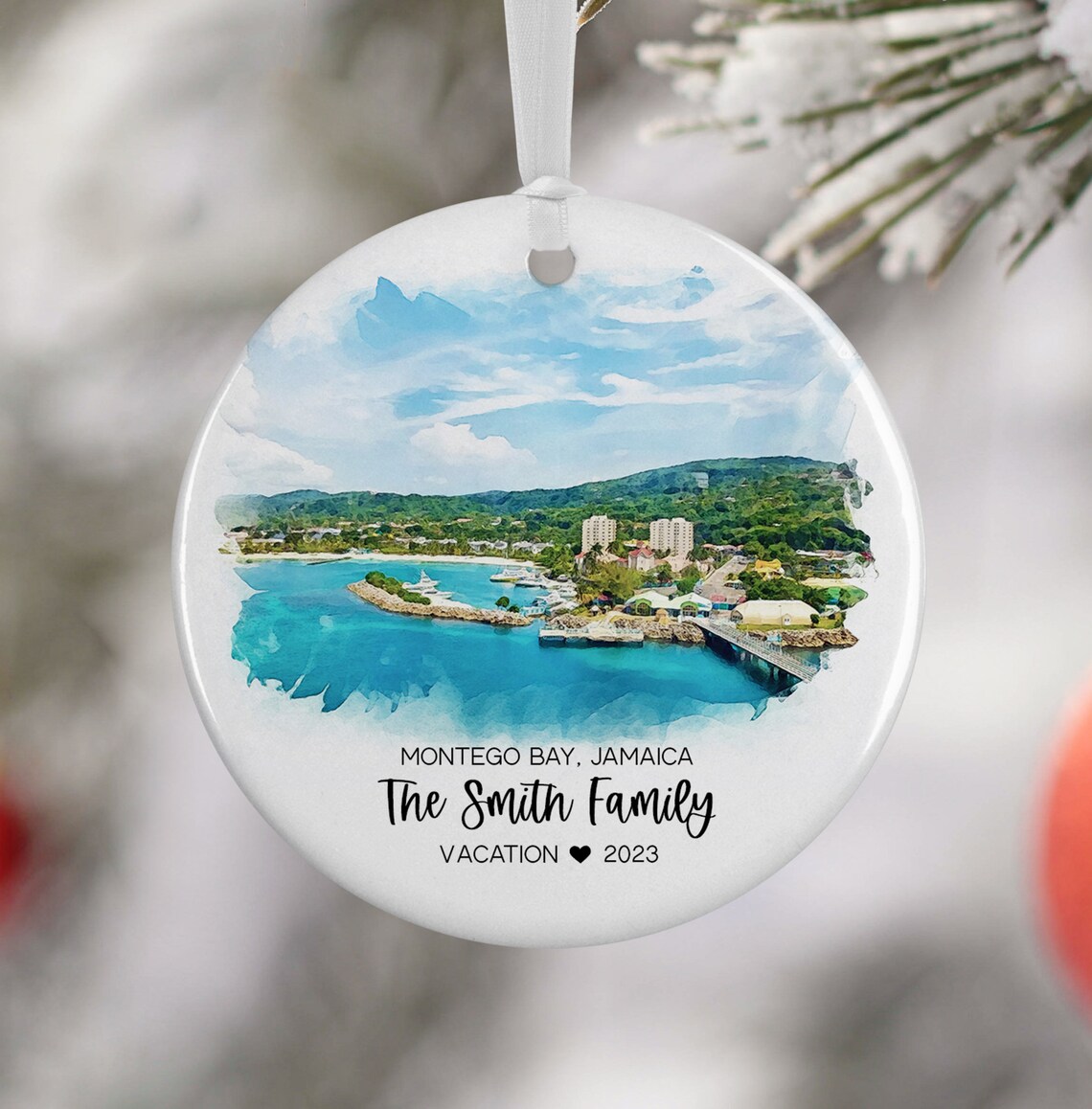 Montego Bay Jamaica Travel Poster, Personalized Souvenir