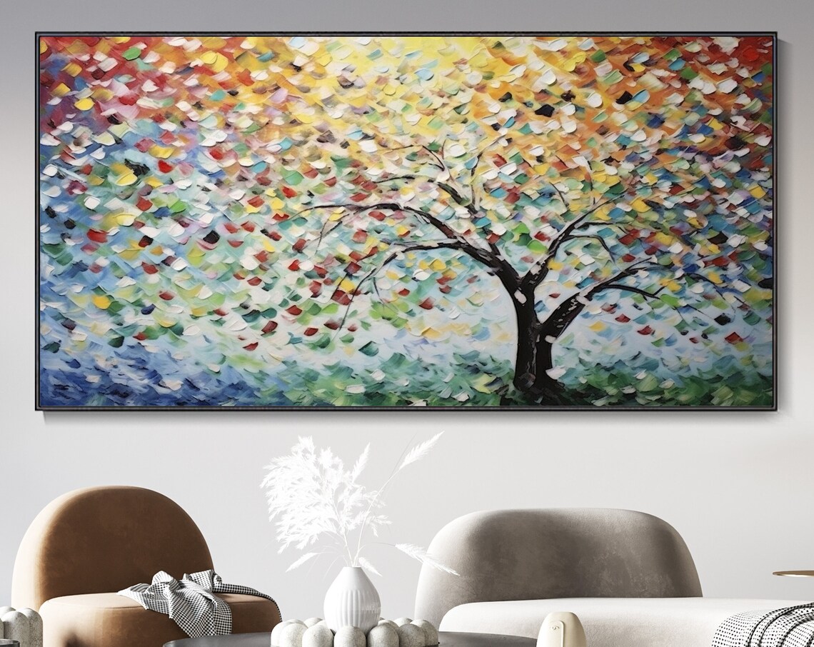 Tower Tree Boho Landscape, Contemporary Art Print