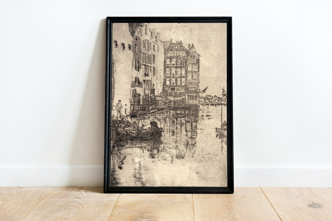 Vintage Architecture Cityscape Drawing - Art Print - Image 2