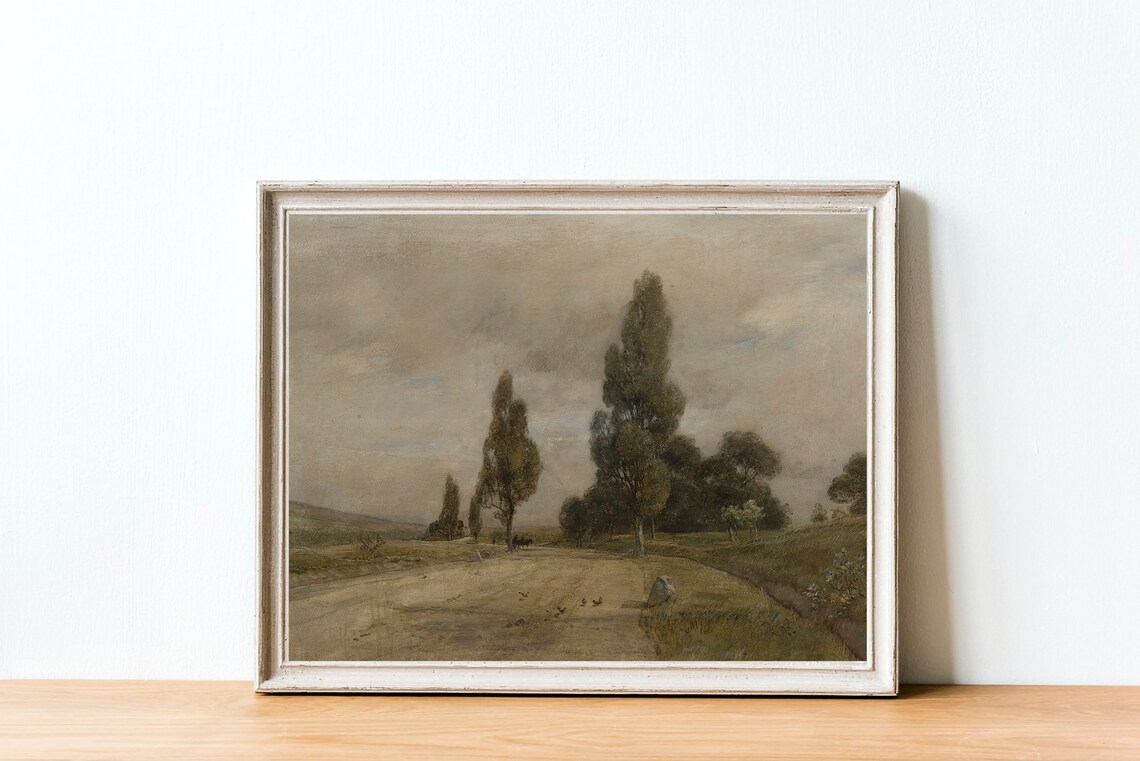 Vintage Farmhouse Landscape, Cottage Decor Art Print - Image 3