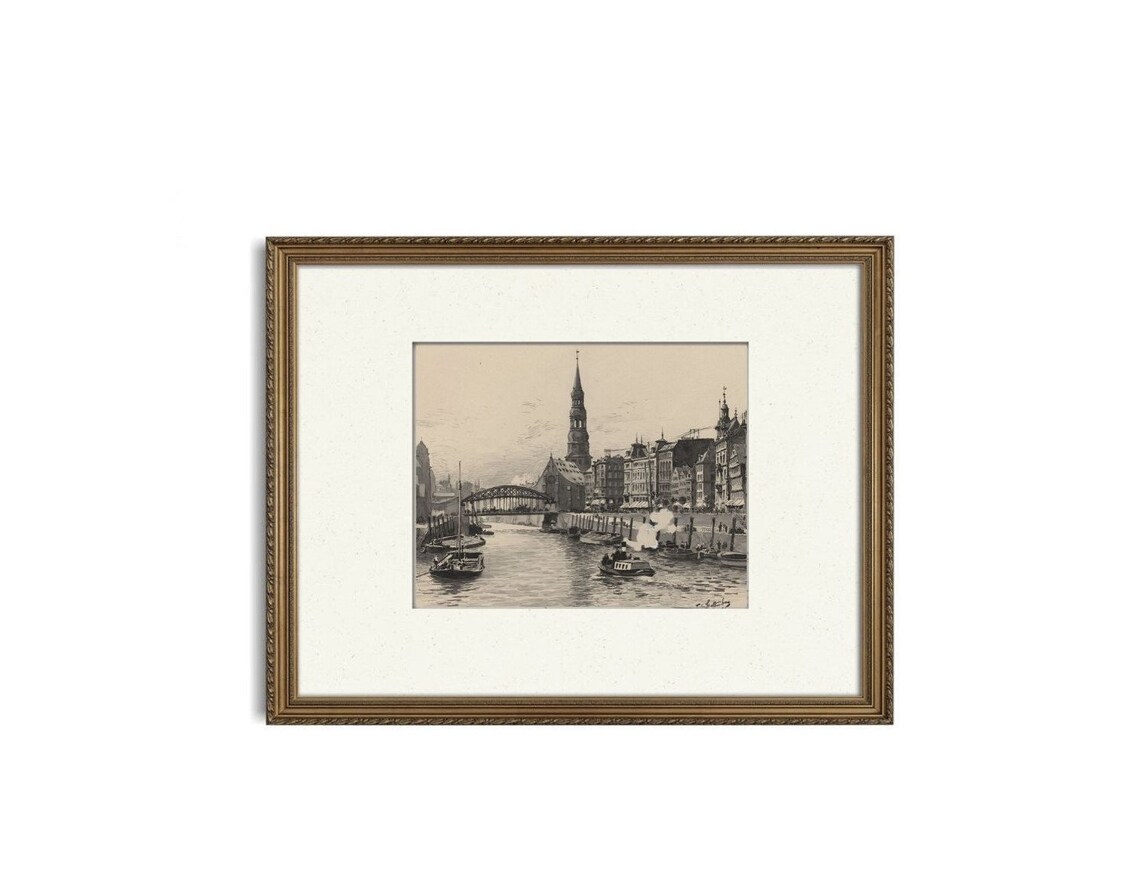 Vintage Architecture Sketch Art Print, Antique Cityscape - Image 2