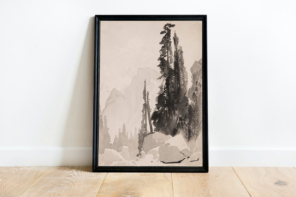 Tree Sketch Vintage Rustic Nature Art Print - Image 2