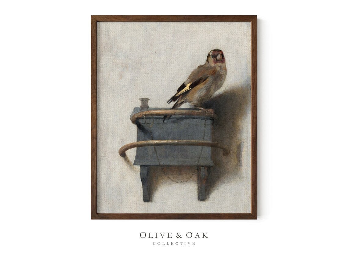 Vintage Bird Oil Painting, Neutral Antique Art Print - Image 4