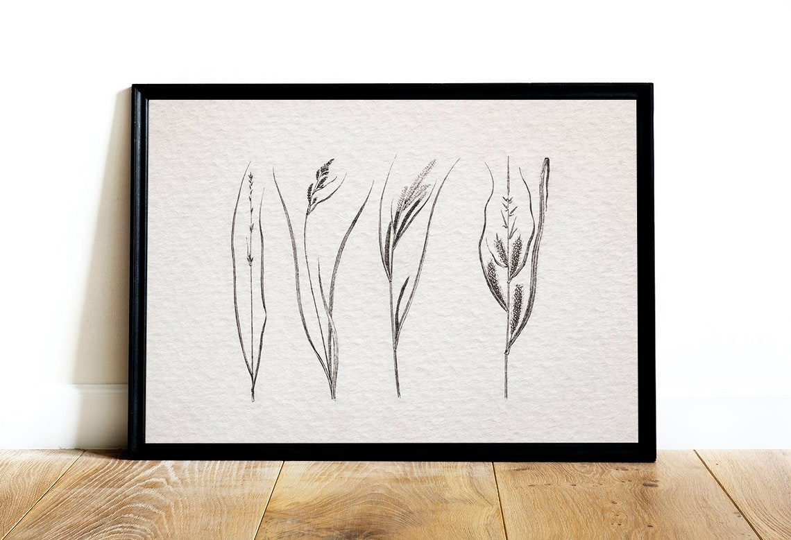 Neutral Vintage Botanical Drawing Art Print - Image 2
