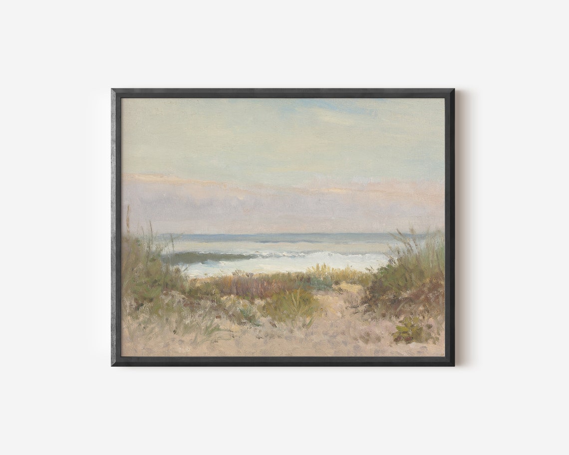 Coastal Beach Grass Painting, Wall Art Print - Image 2