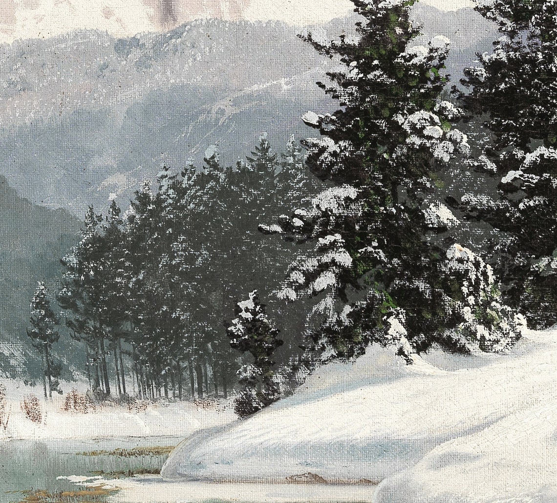 Winter Landscape Painting, Snowy Landscape Art Print - Image 2